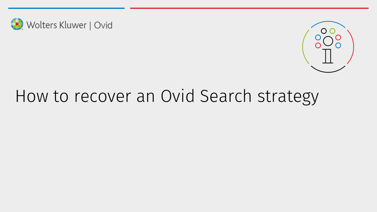 How to recover an Ovid Search Strategy